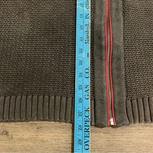 Carbon 2 Cobalt Sweater Mens XL Full Zip Hoodie Think Chunky Jacket Brown - Picture 4 of 7